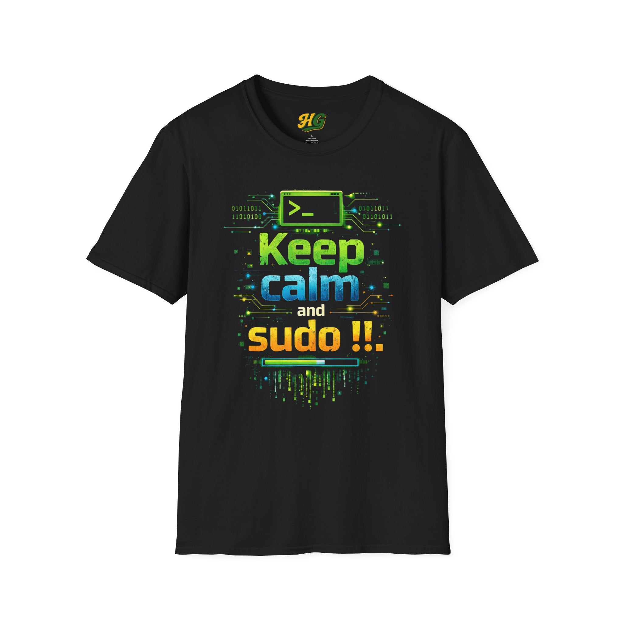 Keep Calm and sudo!! Funny Programmer Linux T-Shirt | Sysadmin Developer Geek Tee