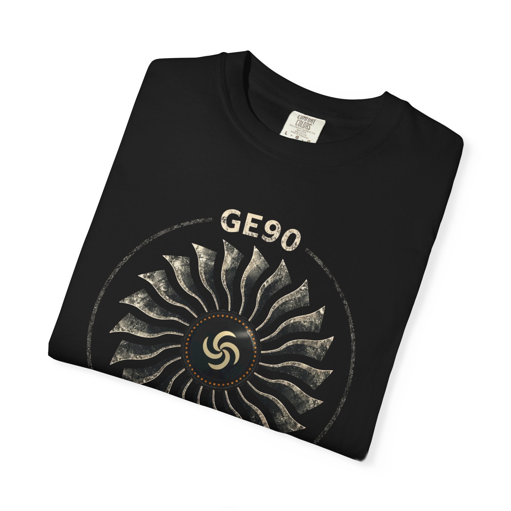 GE90 Engine Fan Blade T-shirt for Airplane Geeks (with text)