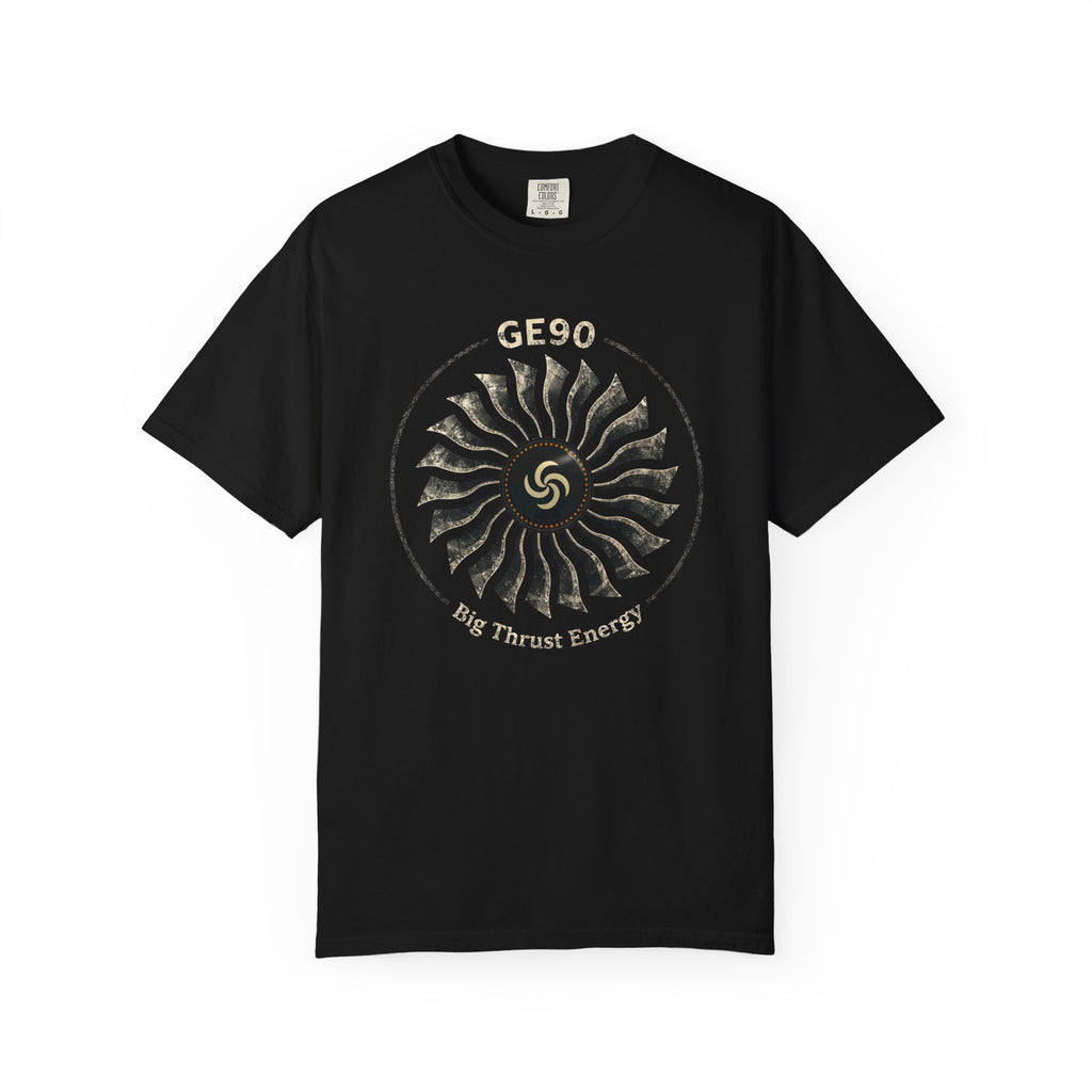 GE90 Engine Fan Blade T-shirt for Airplane Geeks (with text)