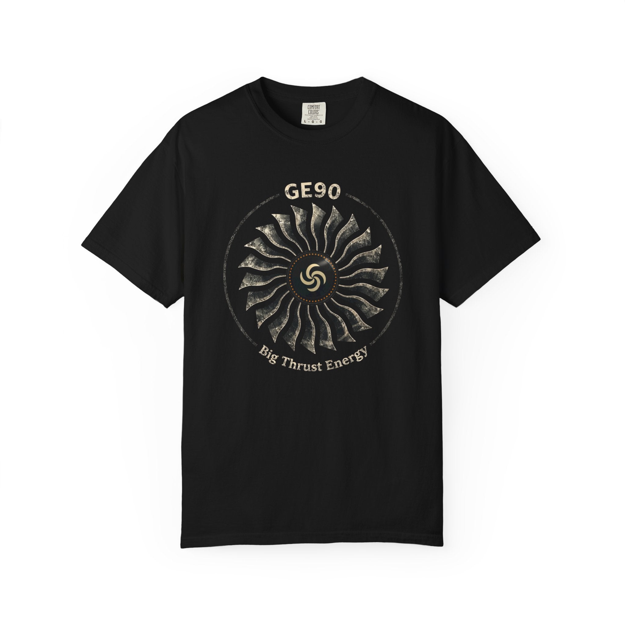 GE90 Engine Fan Blade T-shirt for Airplane Geeks (with text)