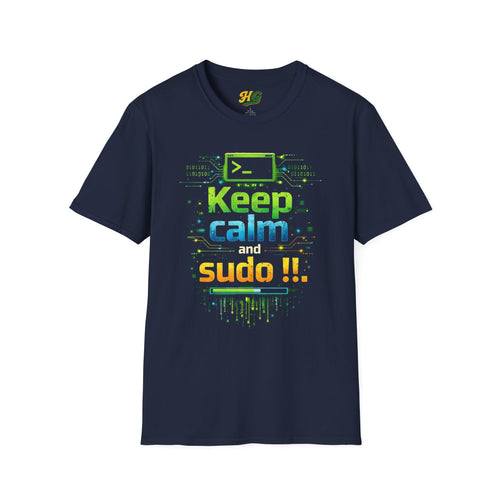 Keep Calm and sudo!! Funny Programmer Linux T-Shirt | Sysadmin Developer Geek Tee
