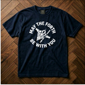 Distressed "May The Forth" Tee Spaceship | Space Nerd Humor & May 4th Shirt