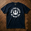 Distressed "May The Forth" Tee Sabers | Space Nerd Humor & May 4th Shirt