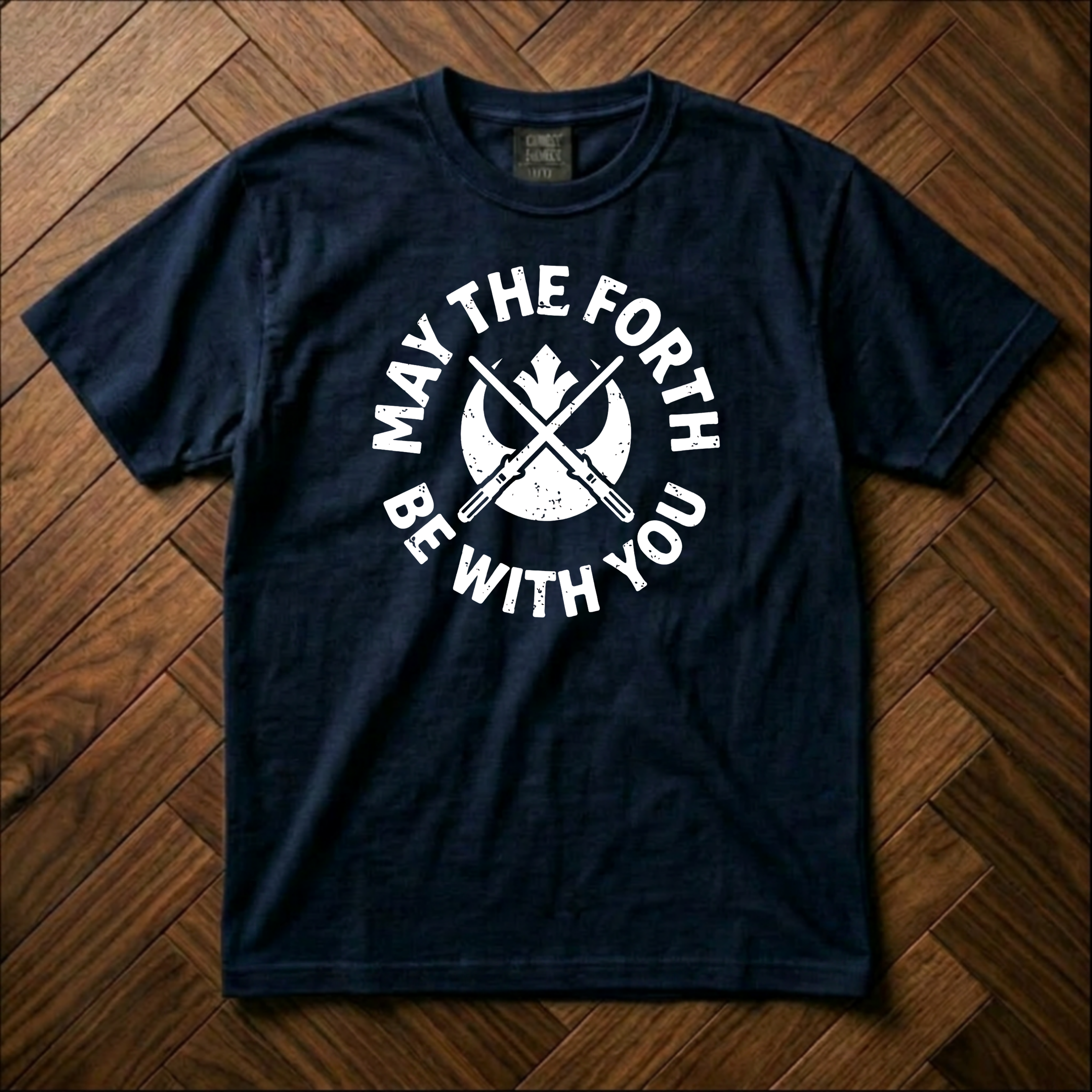 Distressed "May The Forth" Tee Sabers | Space Nerd Humor & May 4th Shirt