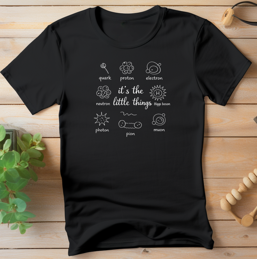 It’s The Little Things Physics T-Shirt – Particle Physics Tee for Science Nerds, Quantum Mechanics Shirt, STEM Gift for Physicists, Geeky Science Apparel