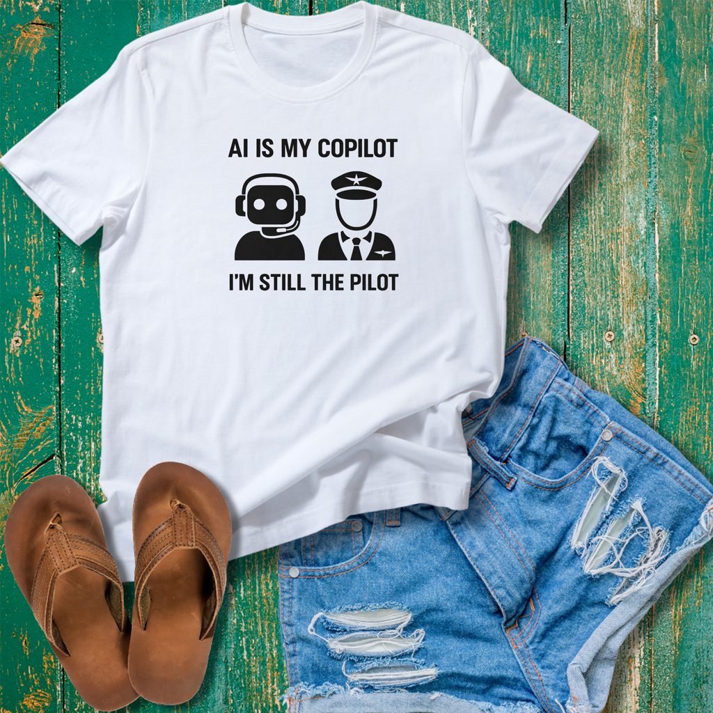 AI is My Copilot, I’m Still the Pilot | Artificial Intelligence Tech T-Shirt | Developer & Creative Gift
