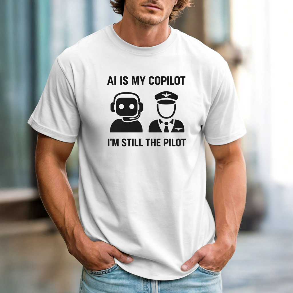 AI is My Copilot, I’m Still the Pilot | Artificial Intelligence Tech T-Shirt | Developer & Creative Gift