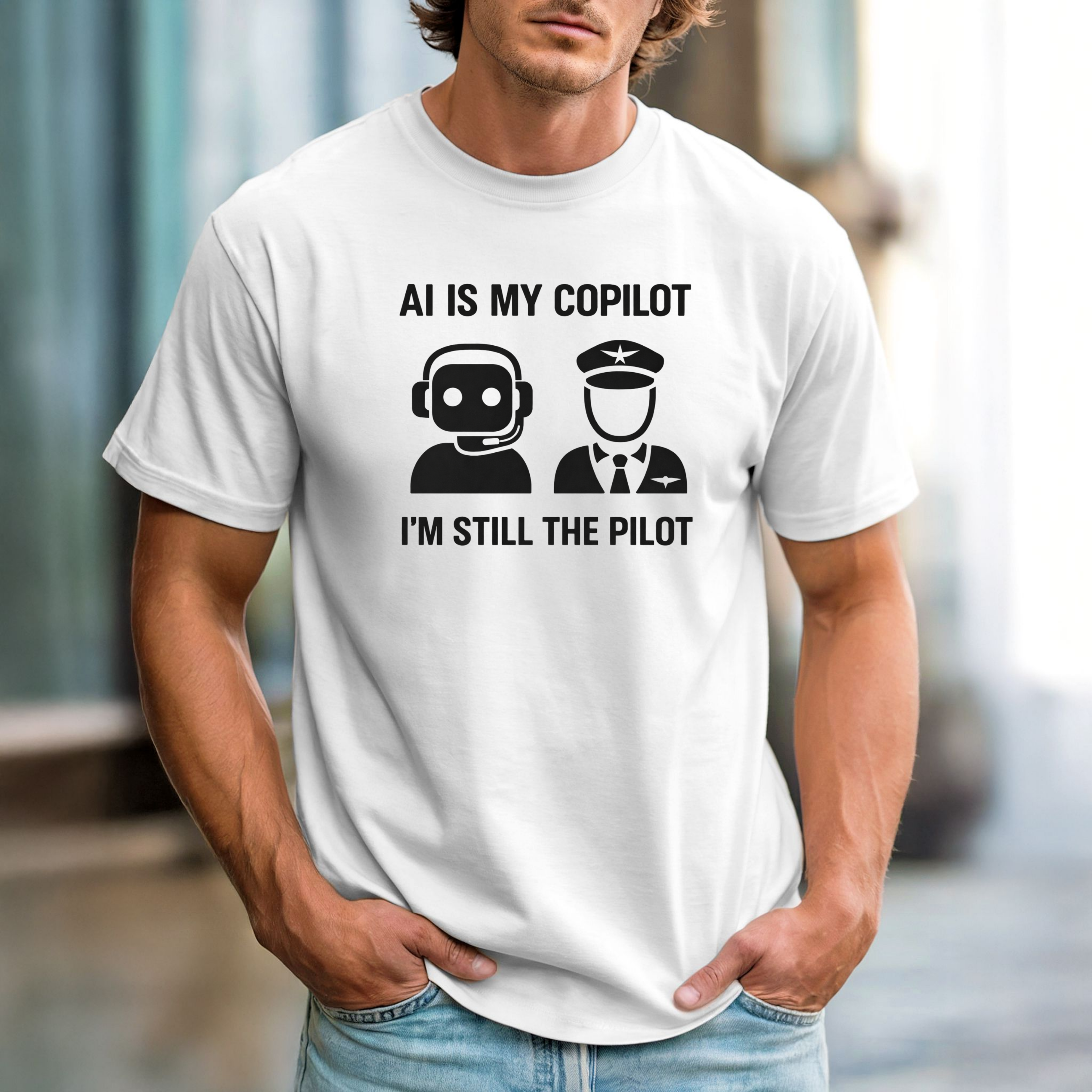 AI is My Copilot, I’m Still the Pilot | Artificial Intelligence Tech T-Shirt | Developer & Creative Gift