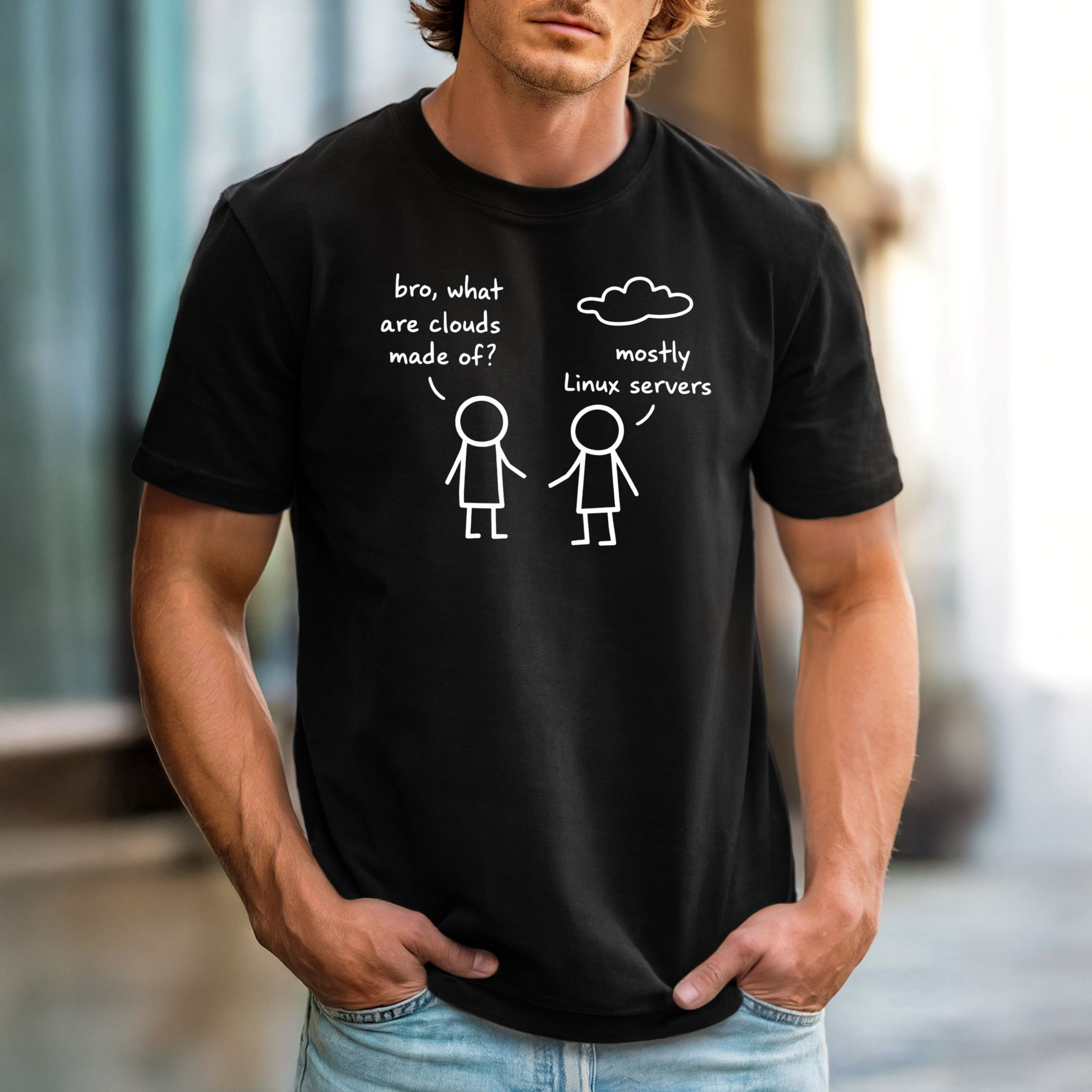 What are Clouds Made of? Funny Programmer Linux T-Shirt | Sysadmin Developer Geek Tee | Linux Server Humor T-Shirt for Developers & DevOps