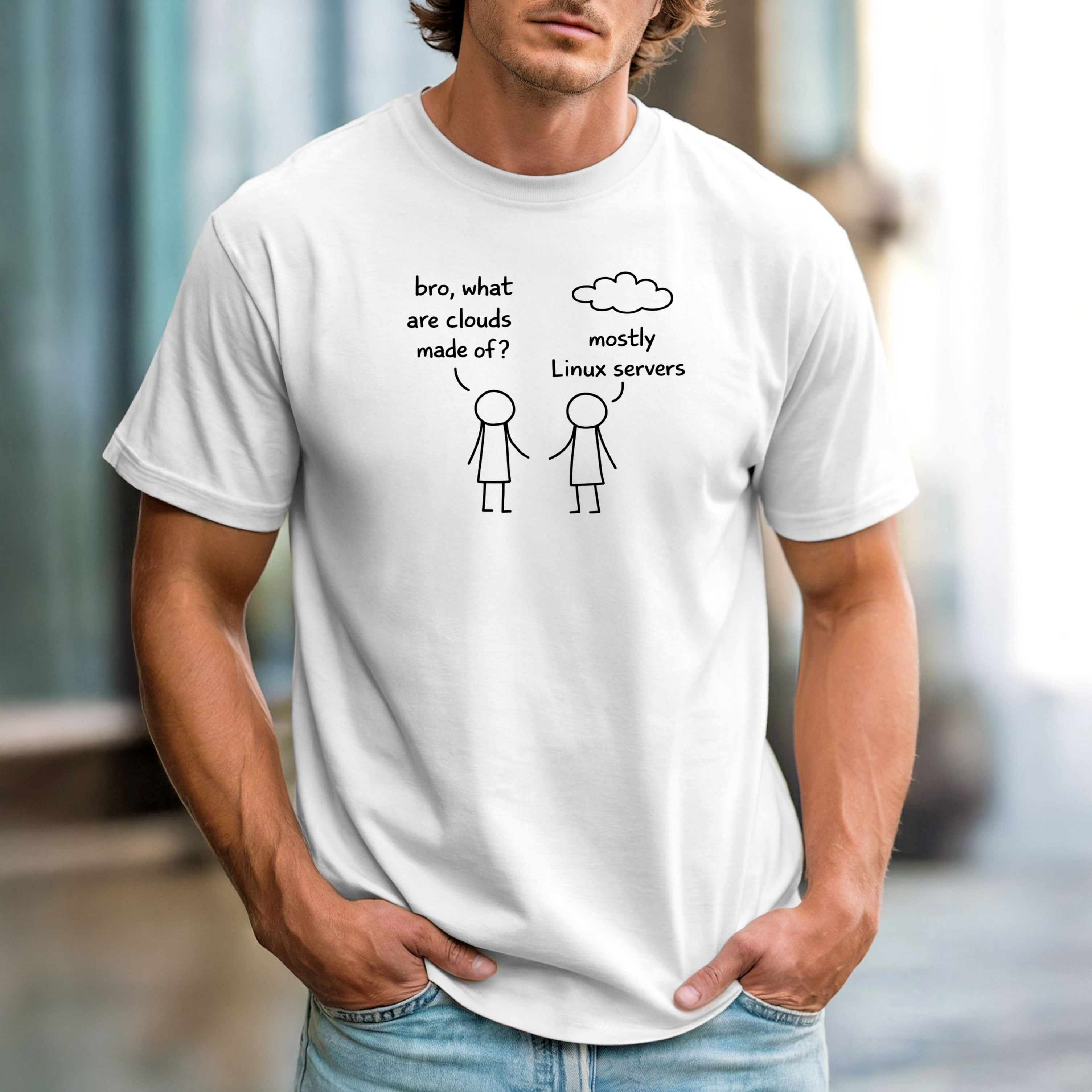 What are Clouds Made of? Funny Programmer Linux T-Shirt | Sysadmin Developer Geek Tee | Linux Server Humor T-Shirt for Developers & DevOps