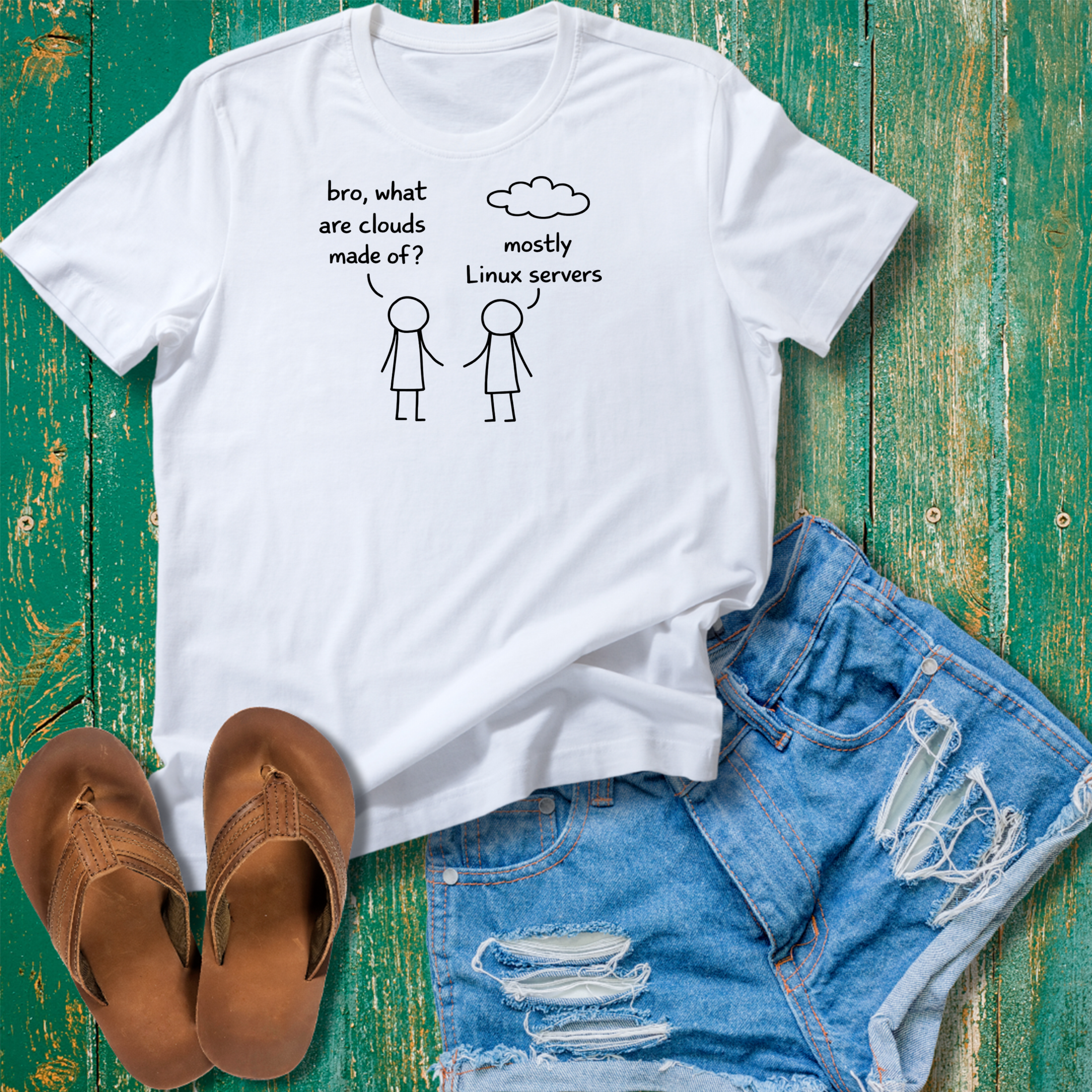 What are Clouds Made of? Funny Programmer Linux T-Shirt | Sysadmin Developer Geek Tee | Linux Server Humor T-Shirt for Developers & DevOps