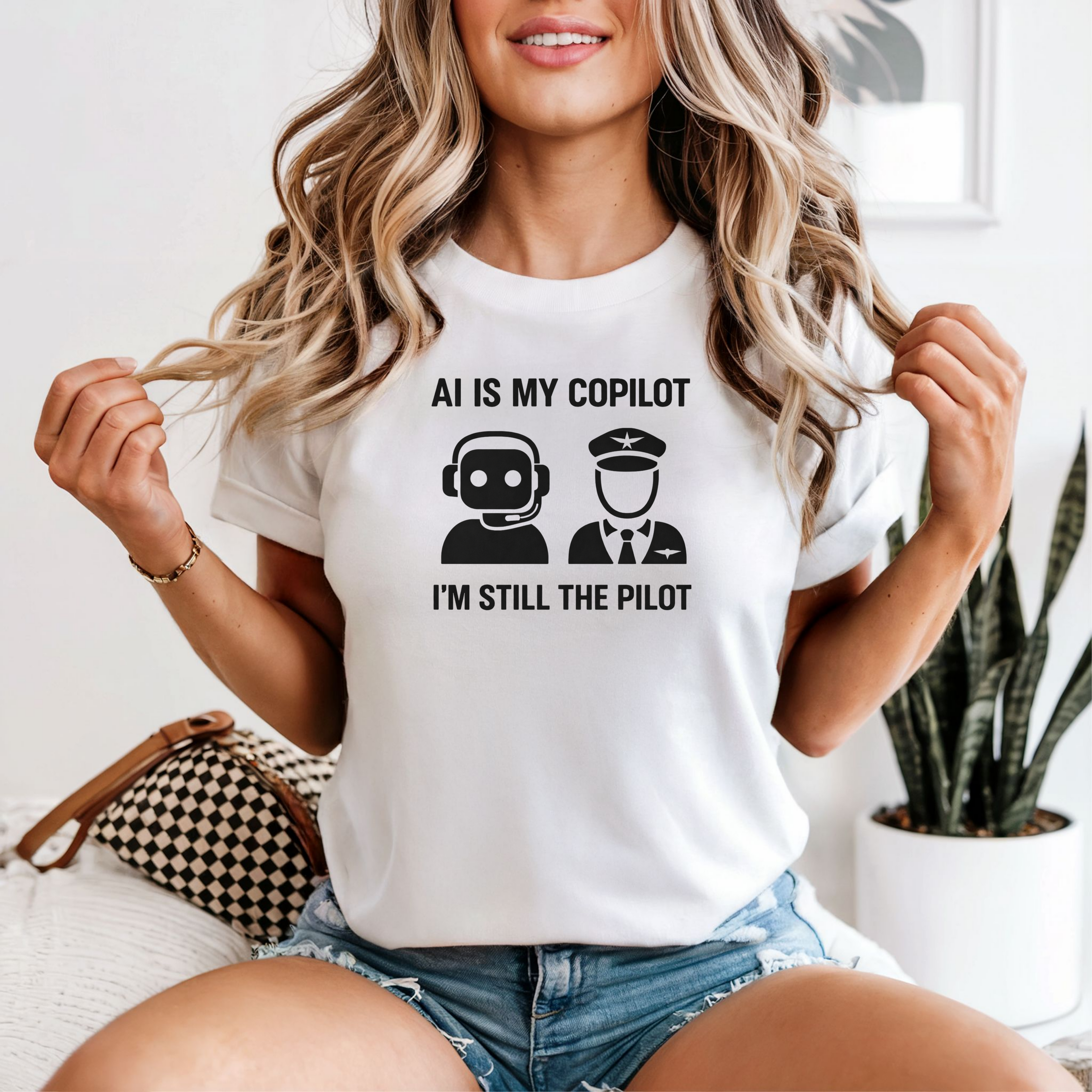 AI is My Copilot, I’m Still the Pilot | Artificial Intelligence Tech T-Shirt | Developer & Creative Gift