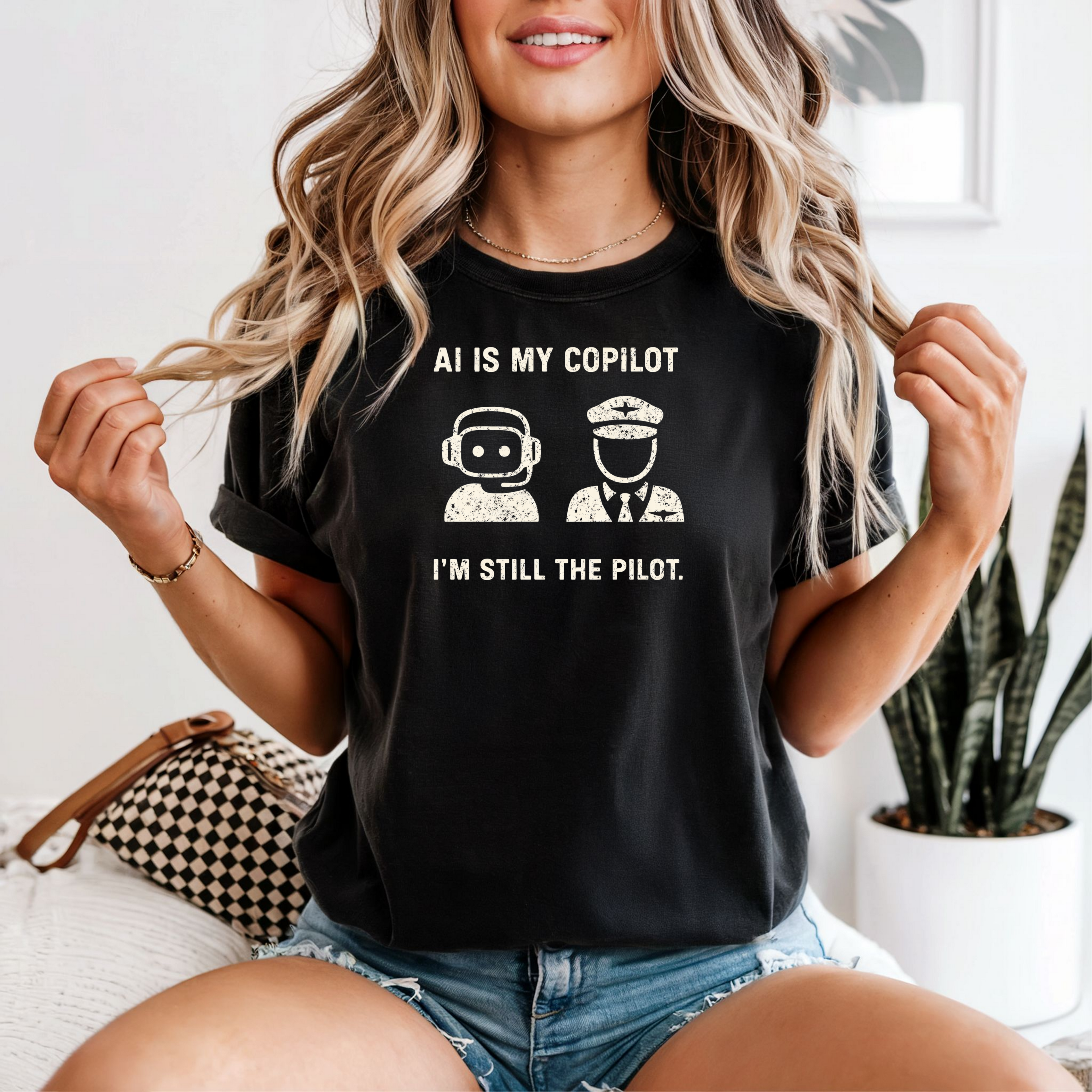 AI is My Copilot, I’m Still the Pilot | Artificial Intelligence Tech T-Shirt | Developer & Creative Gift