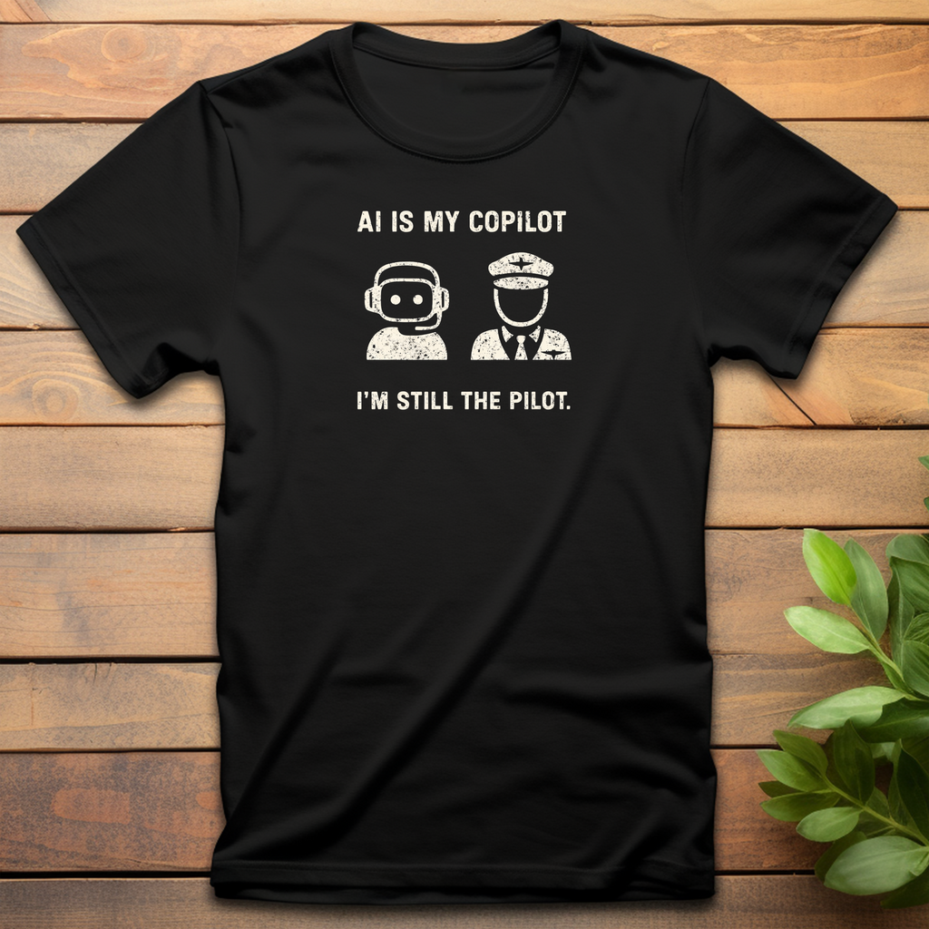 AI is My Copilot, I’m Still the Pilot | Artificial Intelligence Tech T-Shirt | Developer & Creative Gift